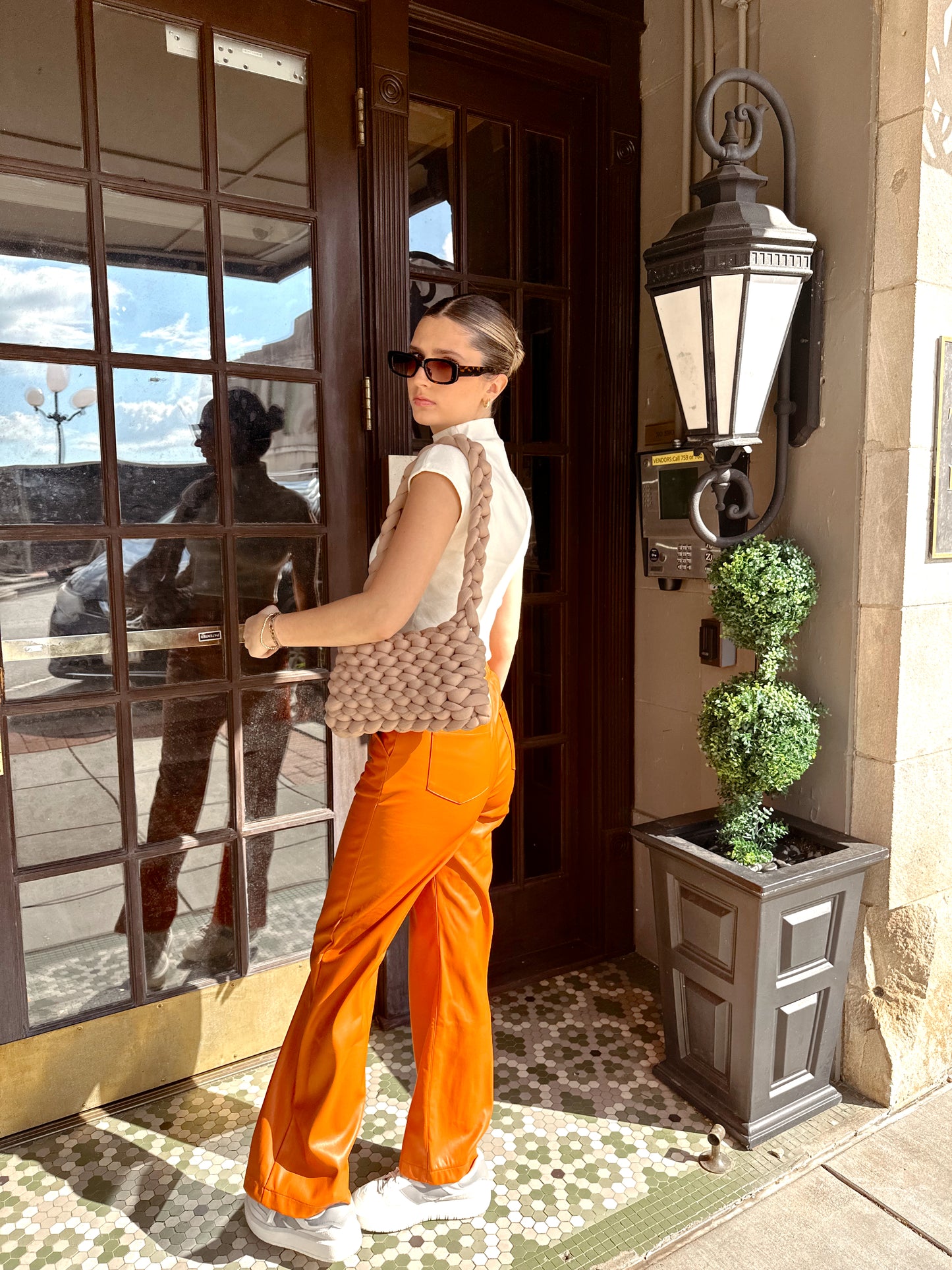 'Persimmon' Faux Leather Pants