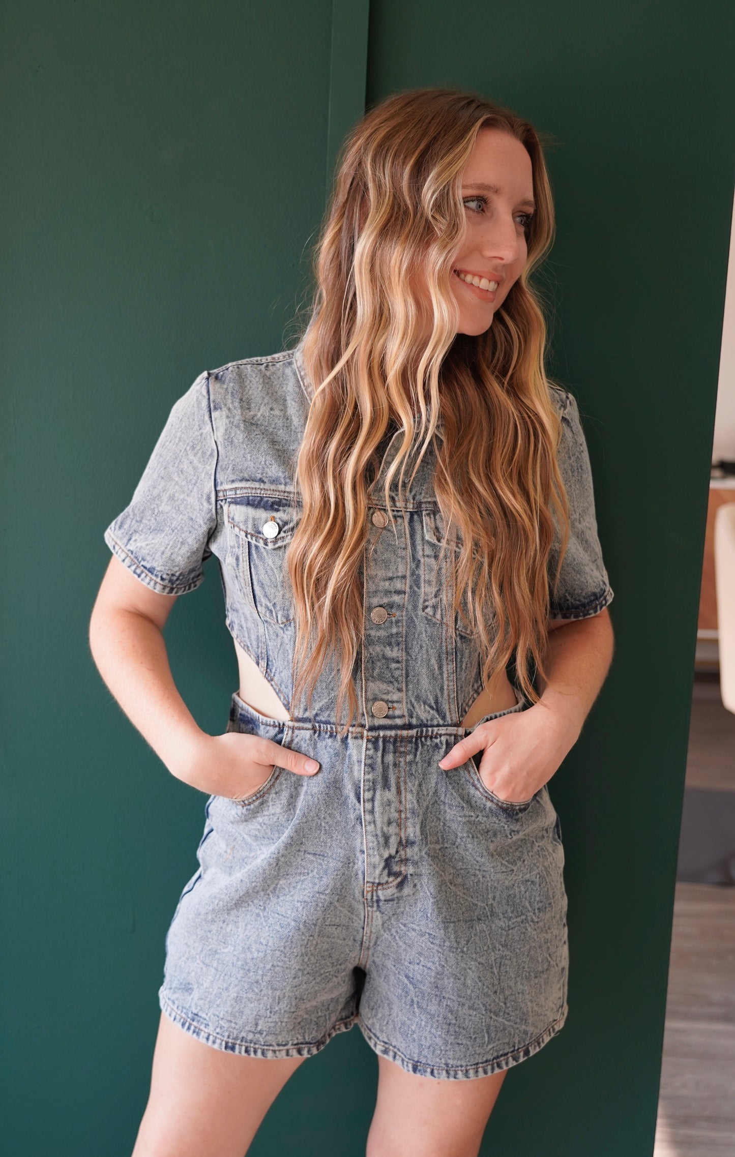 'Georgia' Denim Cut Out Romper
