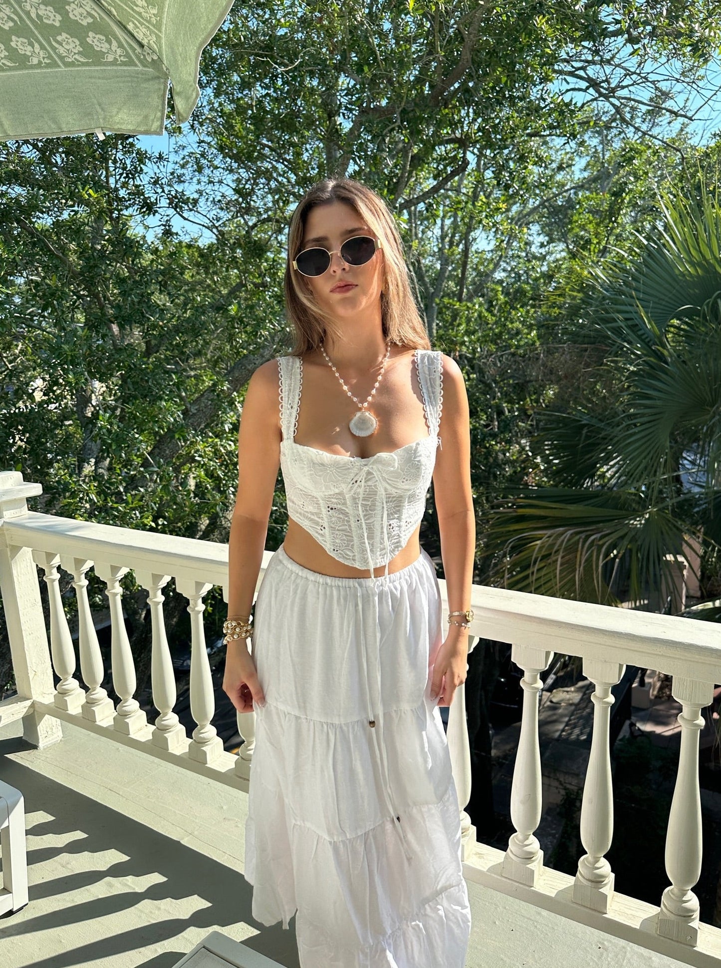 'Genevieve' Eyelet Lace Corset Top