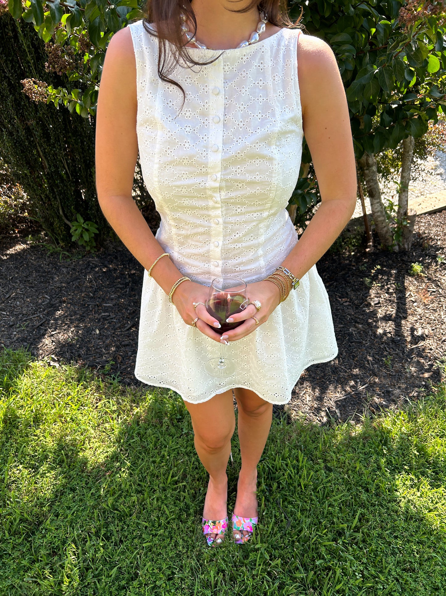 'August' Eyelet Mini Dress
