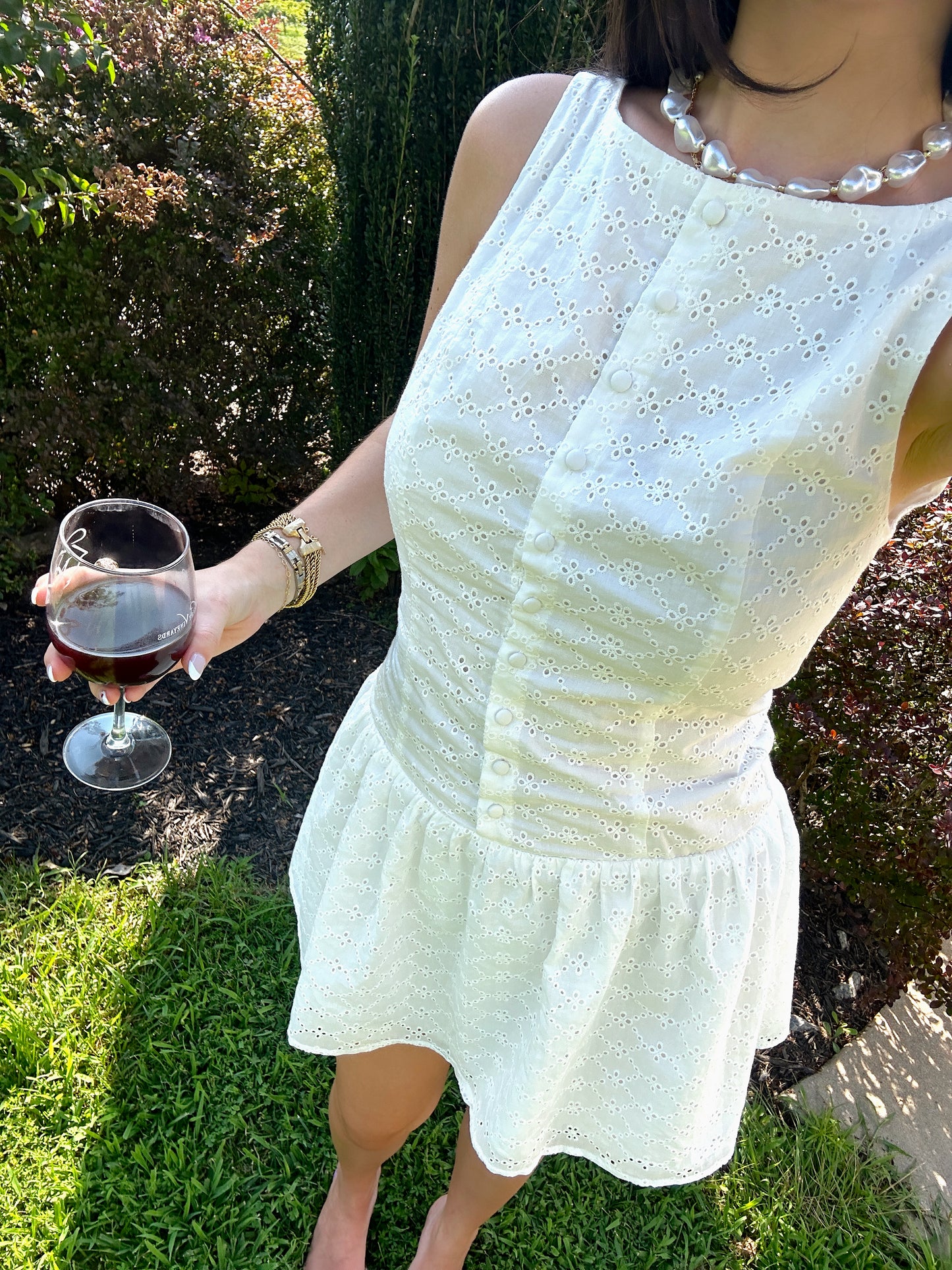 'August' Eyelet Mini Dress
