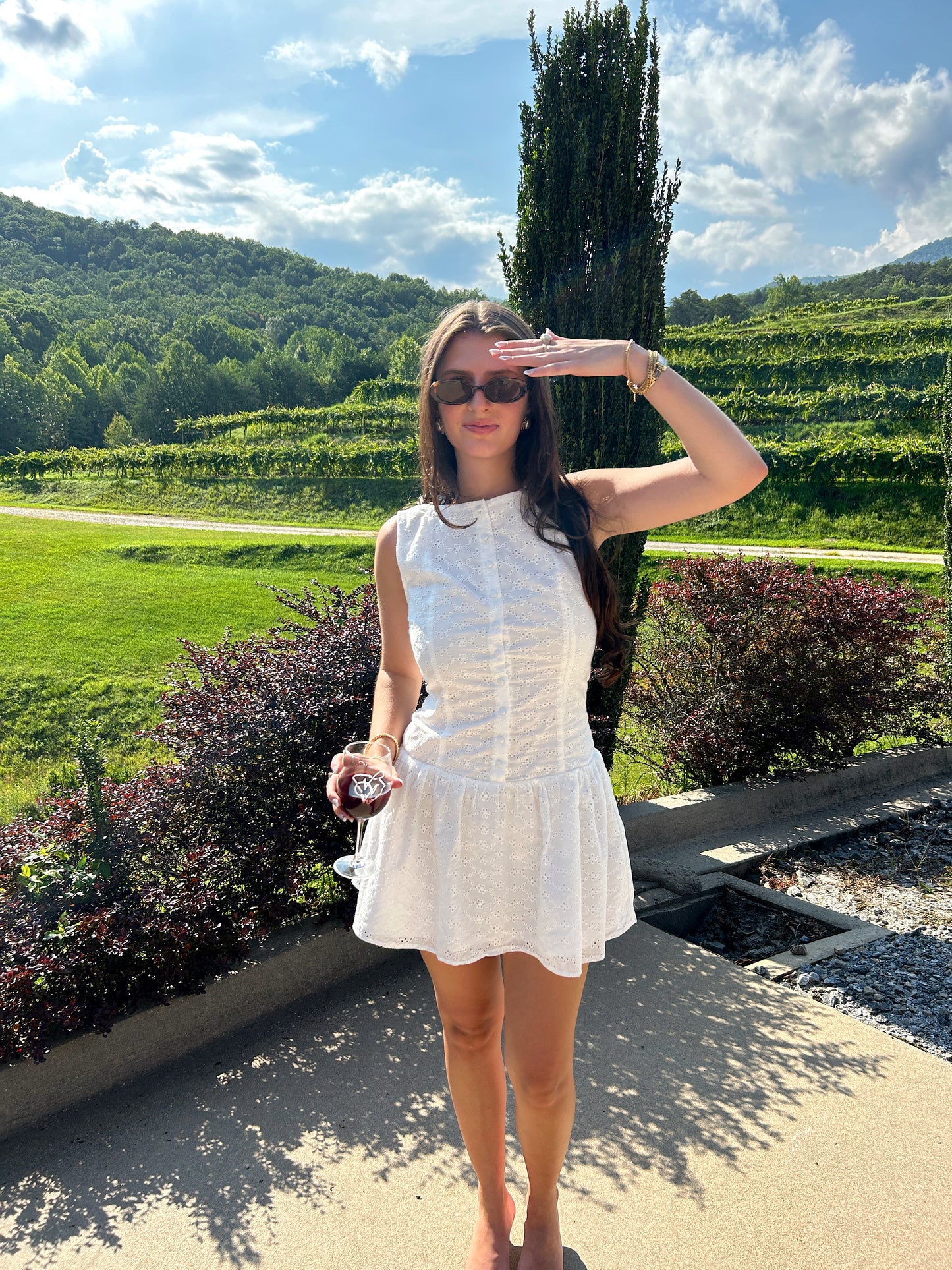 'August' Eyelet Mini Dress