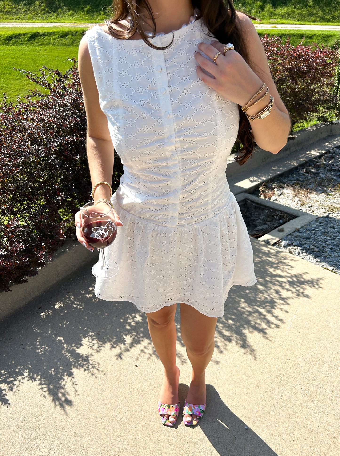 'August' Eyelet Mini Dress