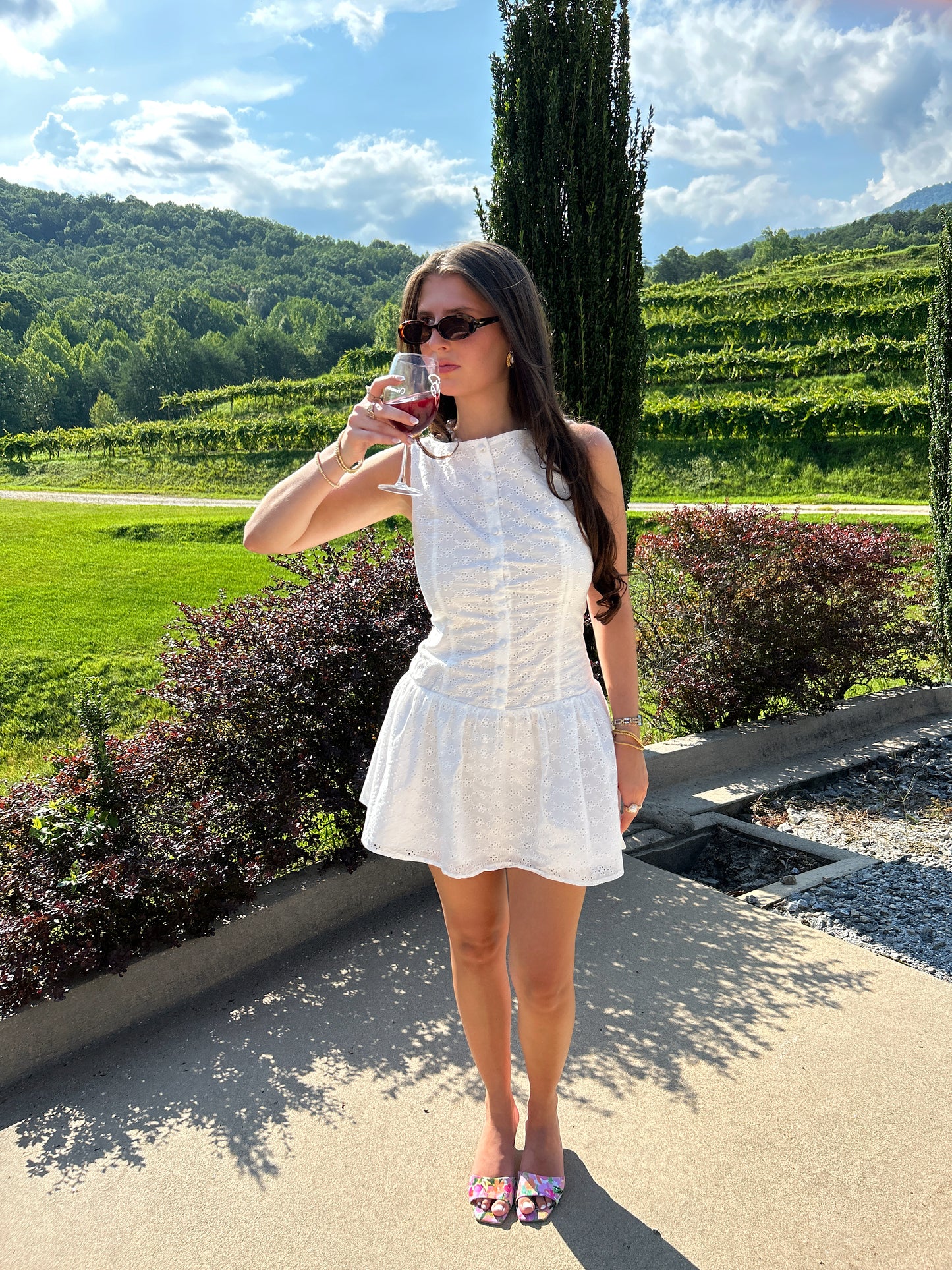 'August' Eyelet Mini Dress