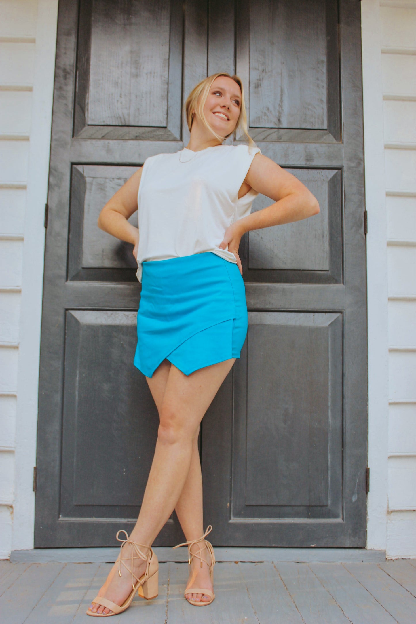 Vera Front Wrap Skort - Turquiose