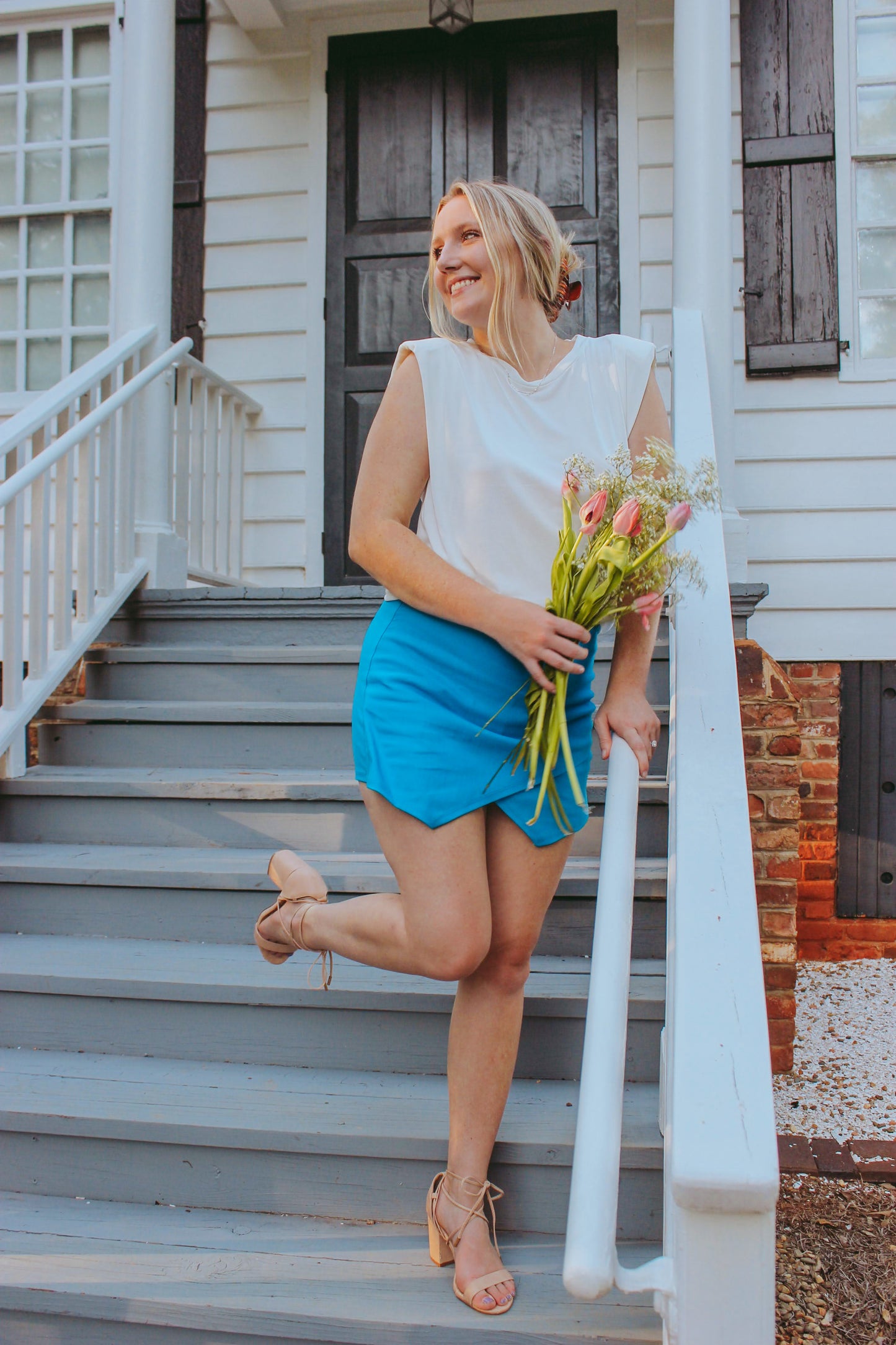 Vera Front Wrap Skort - Turquiose