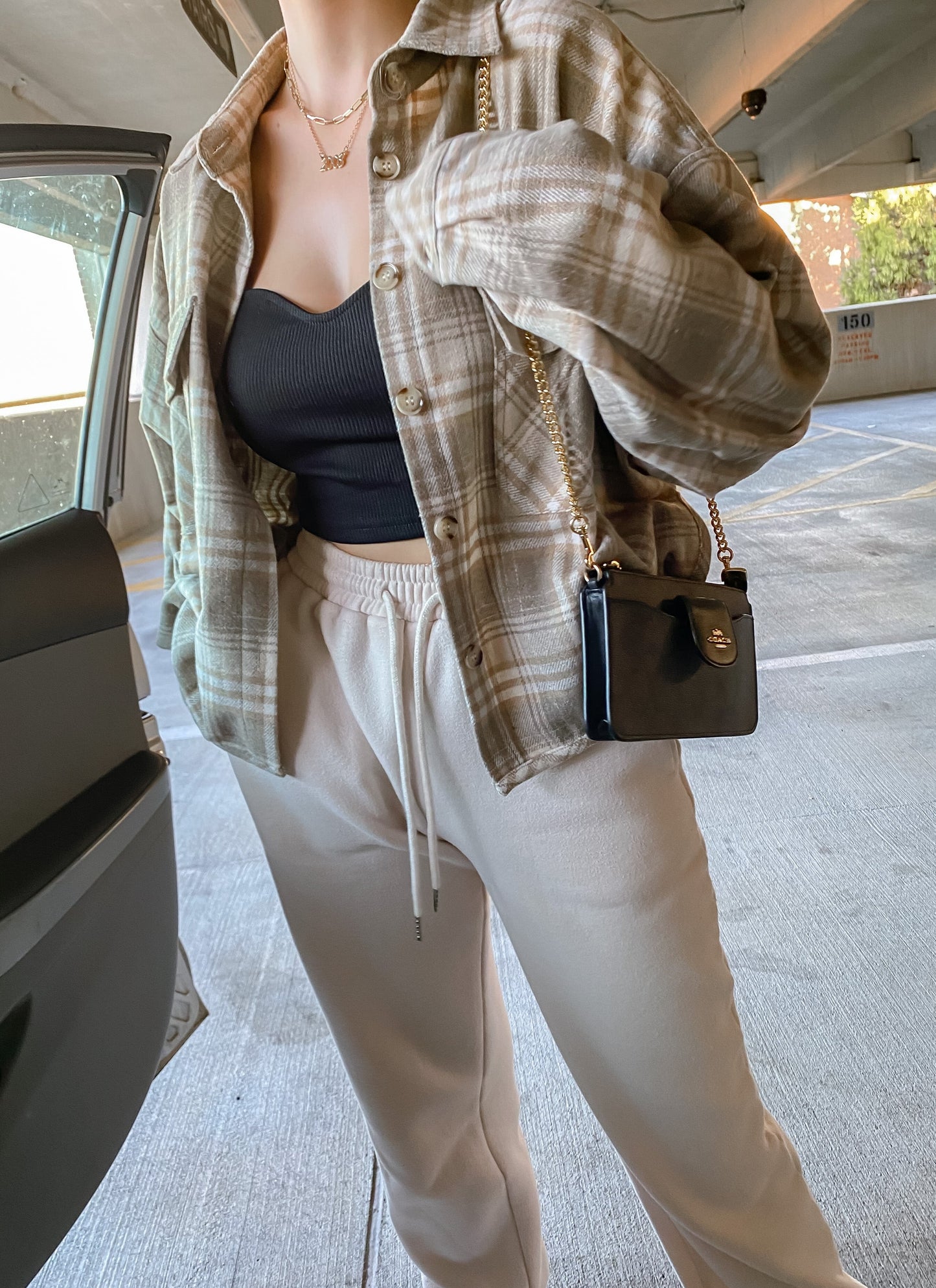 Melrose Plaid Jacket - Taupe