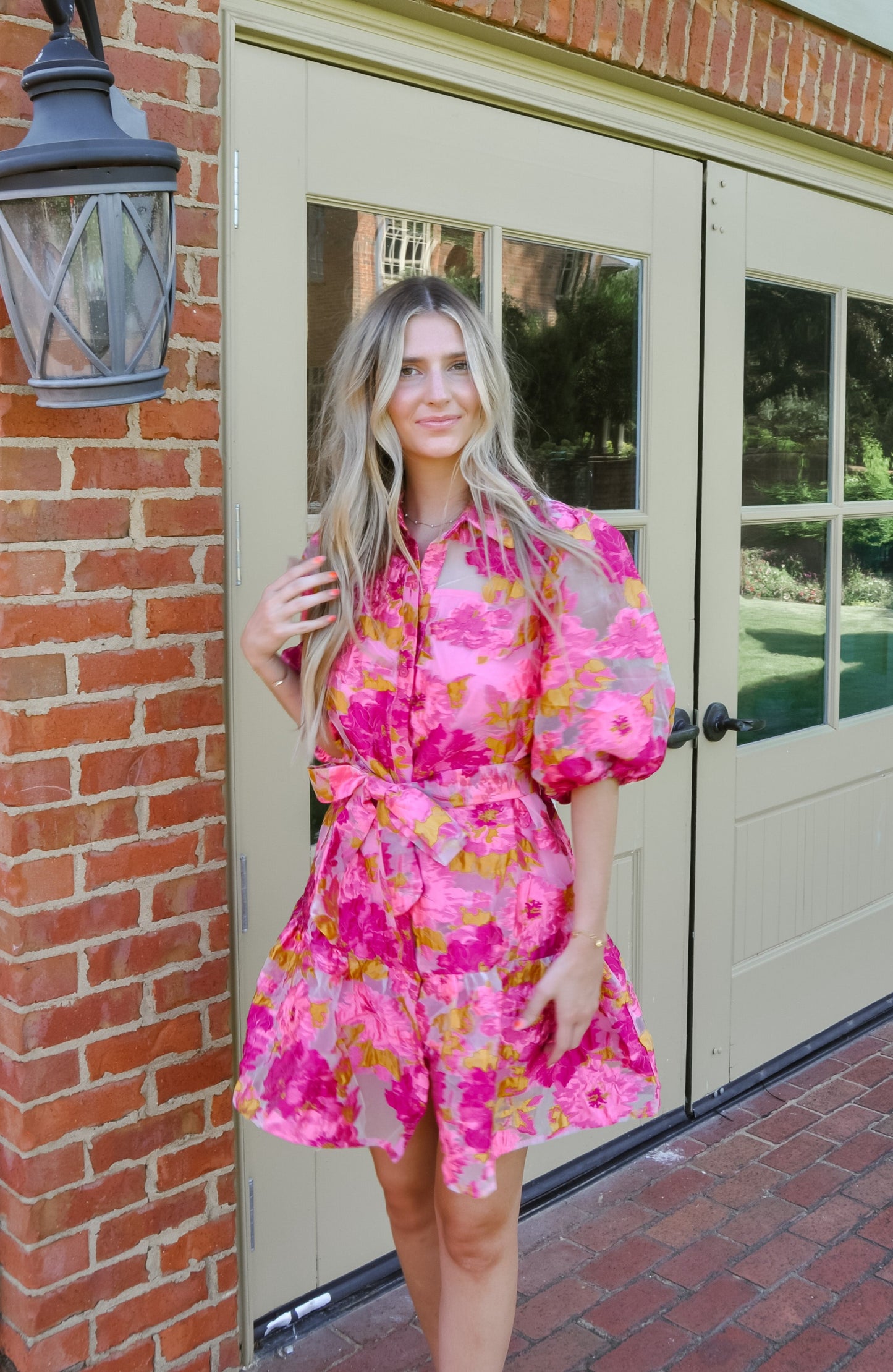 'Angelina' Floral Puff Sleeve Dress