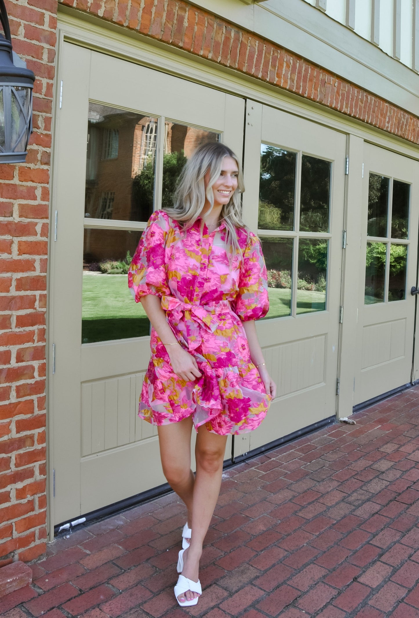 'Angelina' Floral Puff Sleeve Dress