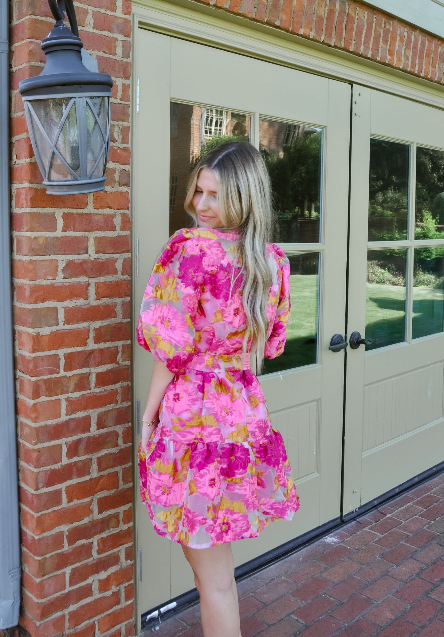 'Angelina' Floral Puff Sleeve Dress