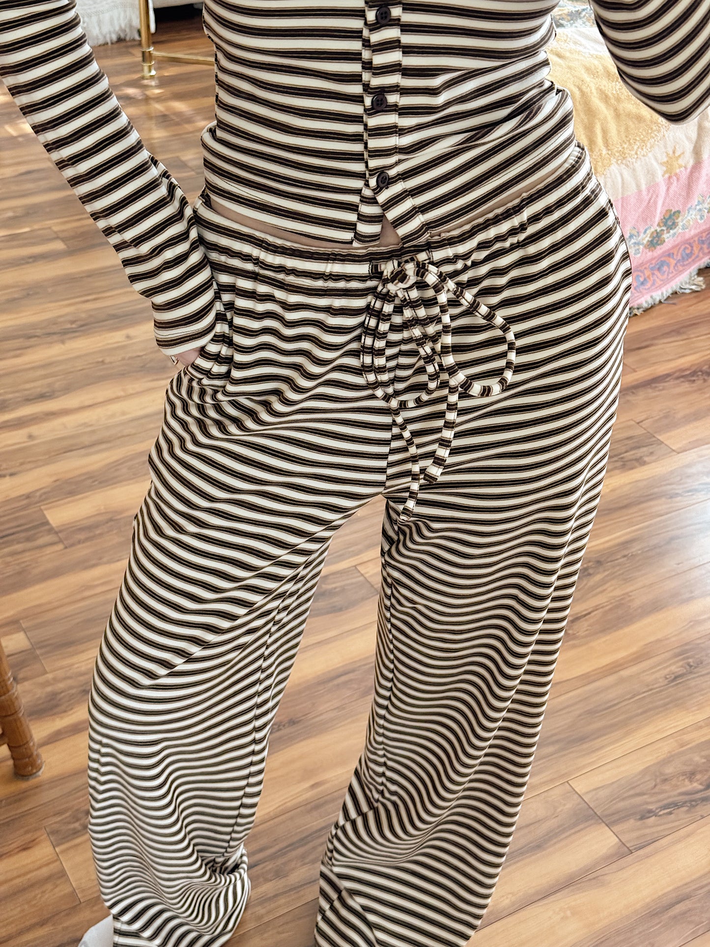 'Julie' Striped Knit Pants