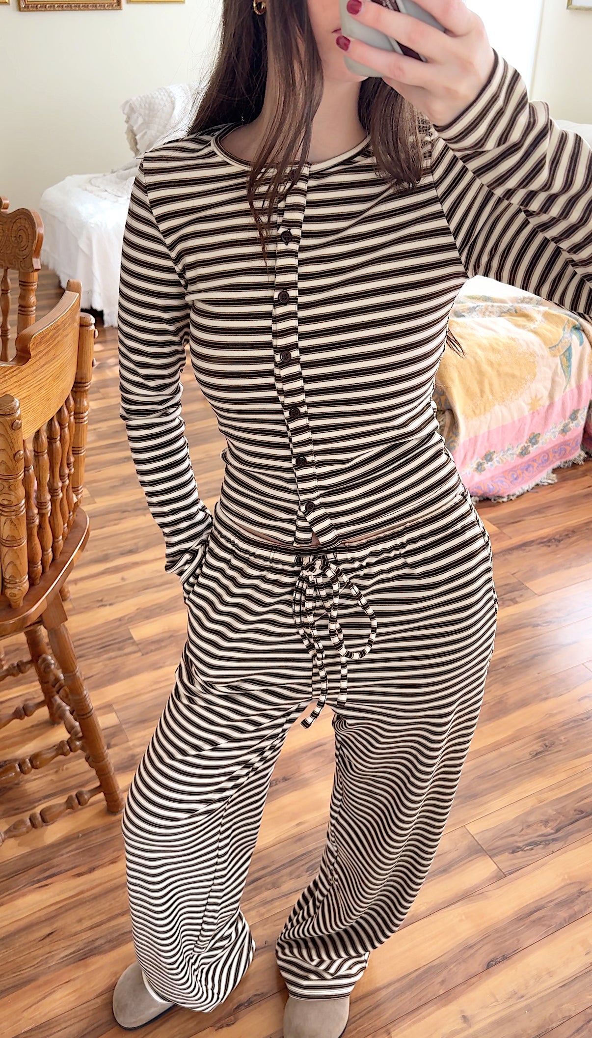 'Julie' Striped Knit Pants